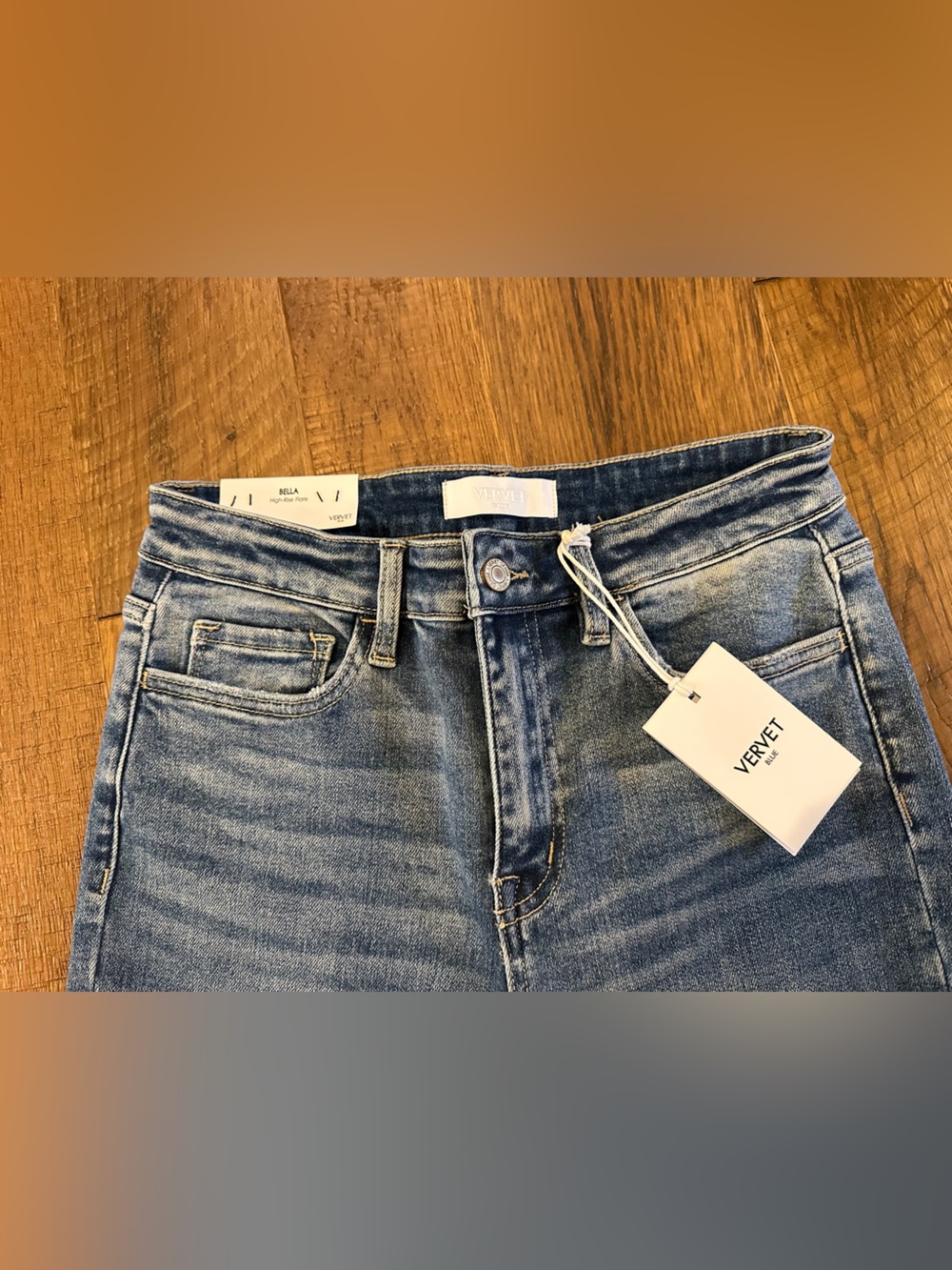 Women's Distressed Jeans - Blue - Picture 2 of 6